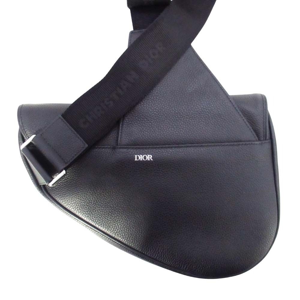 Dior Saddle Bag Crossbody Gray Calfskin Purse Black — view 3
