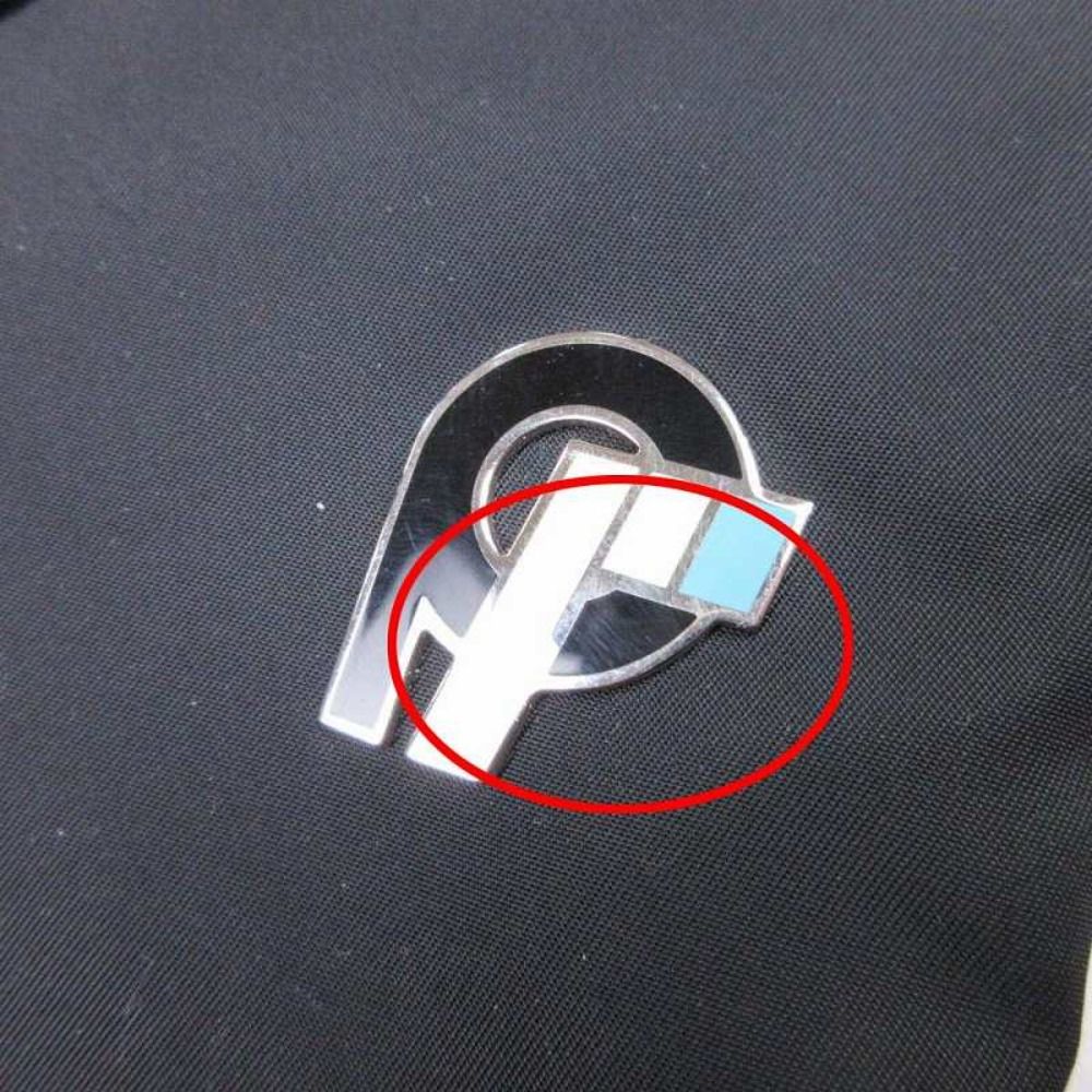 Prada Robot Metal Applique Pouch Clutch Nylon Triangle Plate Black — view 8