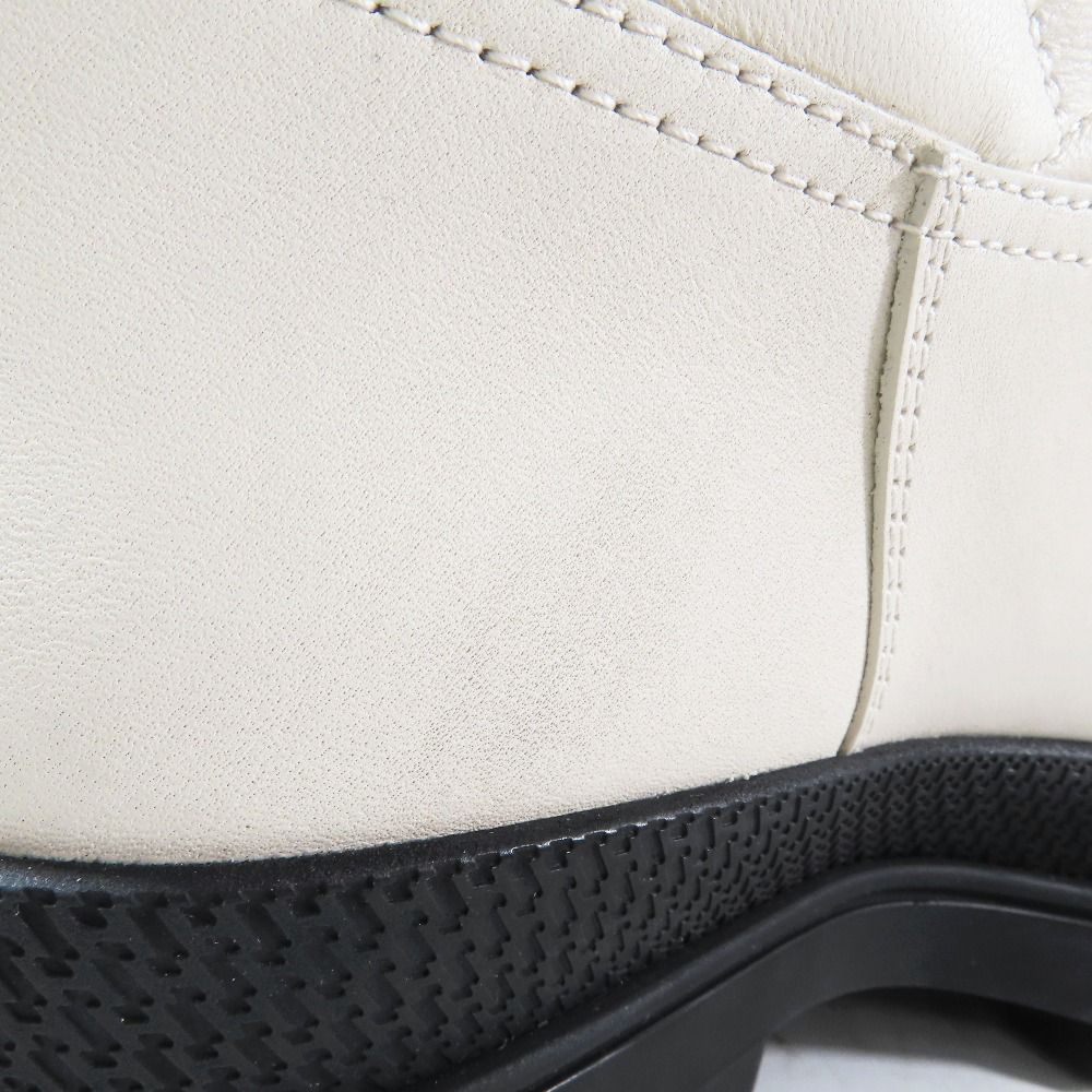 Hermes Leather Long Boots Exlibris Quilted Logo Shoes 35.5 Ivory — view 9
