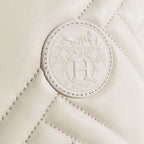 Hermes Leather Long Boots Exlibris Quilted Logo Shoes 35.5 Ivory — view 8