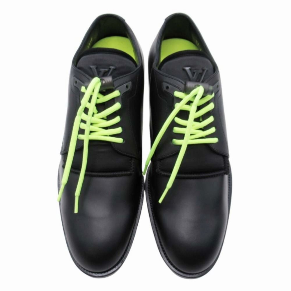 Louis Vuitton Dress Shoes Derby Logo Drost Lace Leather 6 Black — view 3