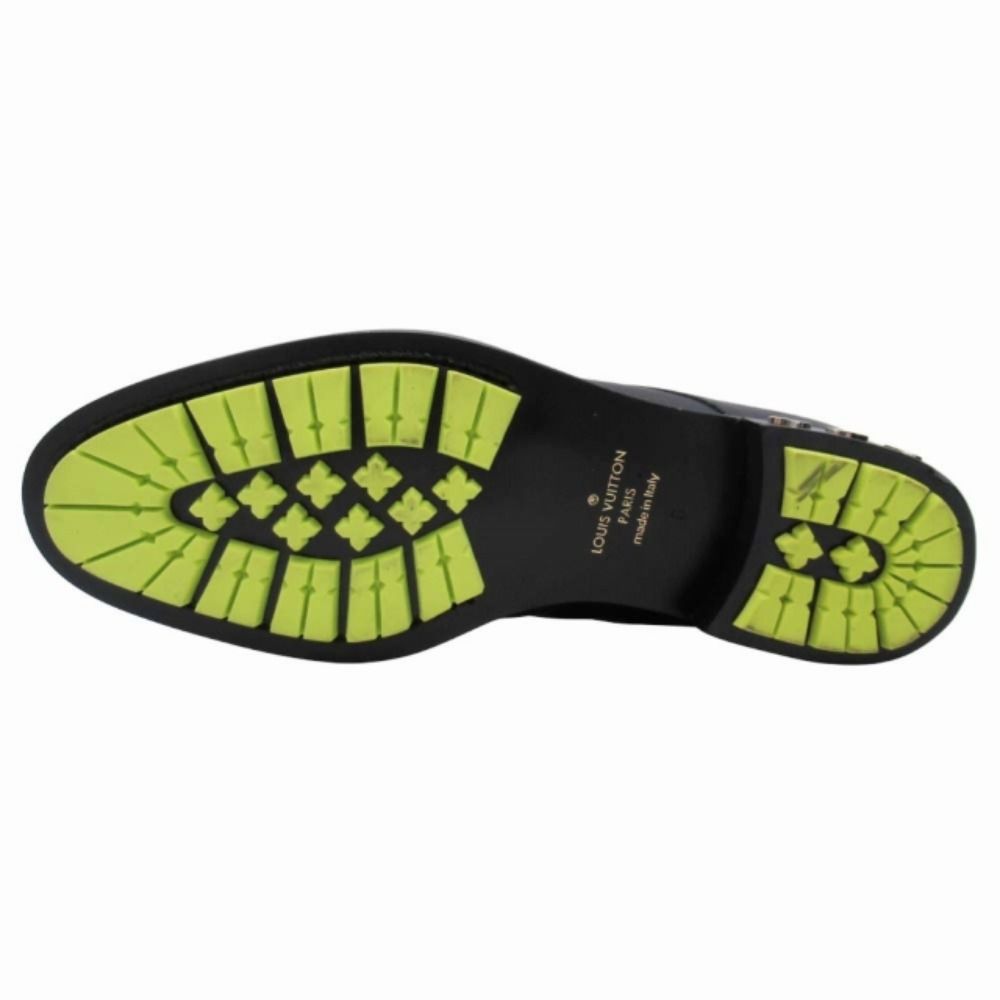 Louis Vuitton Dress Shoes Derby Logo Drost Lace Leather 6 Black — view 6