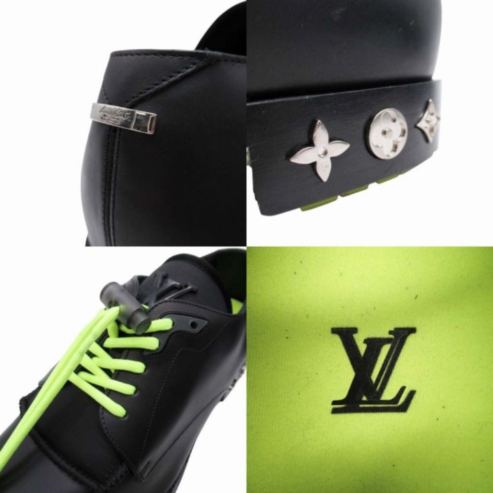 Louis Vuitton Dress Shoes Derby Logo Drost Lace Leather 6 Black — view 7