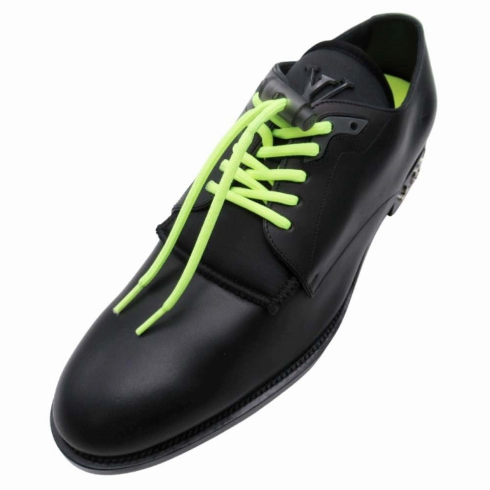 Louis Vuitton Dress Shoes Derby Logo Drost Lace Leather 6 Black — view 2