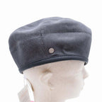 Hermes Gabrielle Beret Denim Leather Trim Series Button Hat Cap 58 cm Gray — view 4