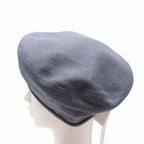 Hermes Gabrielle Beret Denim Leather Trim Series Button Hat Cap 58 cm Gray — view 2