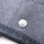 Hermes Gabrielle Beret Denim Leather Trim Series Button Hat Cap 58 cm Gray — view 6