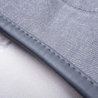 Hermes Gabrielle Beret Denim Leather Trim Series Button Hat Cap 58 cm Gray — view 7