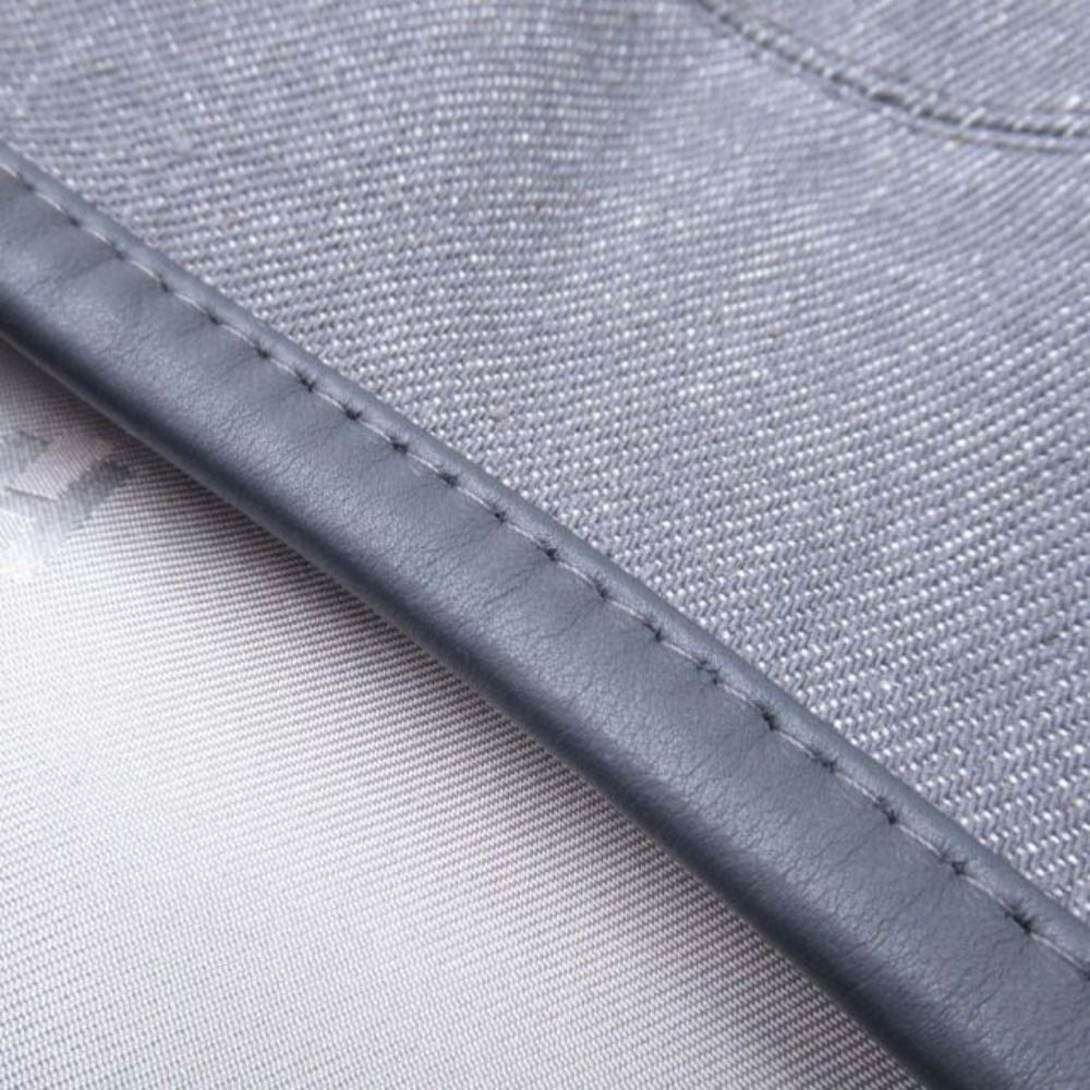 Hermes Gabrielle Beret Denim Leather Trim Series Button Hat Cap 58 cm Gray — view 7