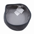 Hermes Gabrielle Beret Denim Leather Trim Series Button Hat Cap 58 cm Gray — view 5