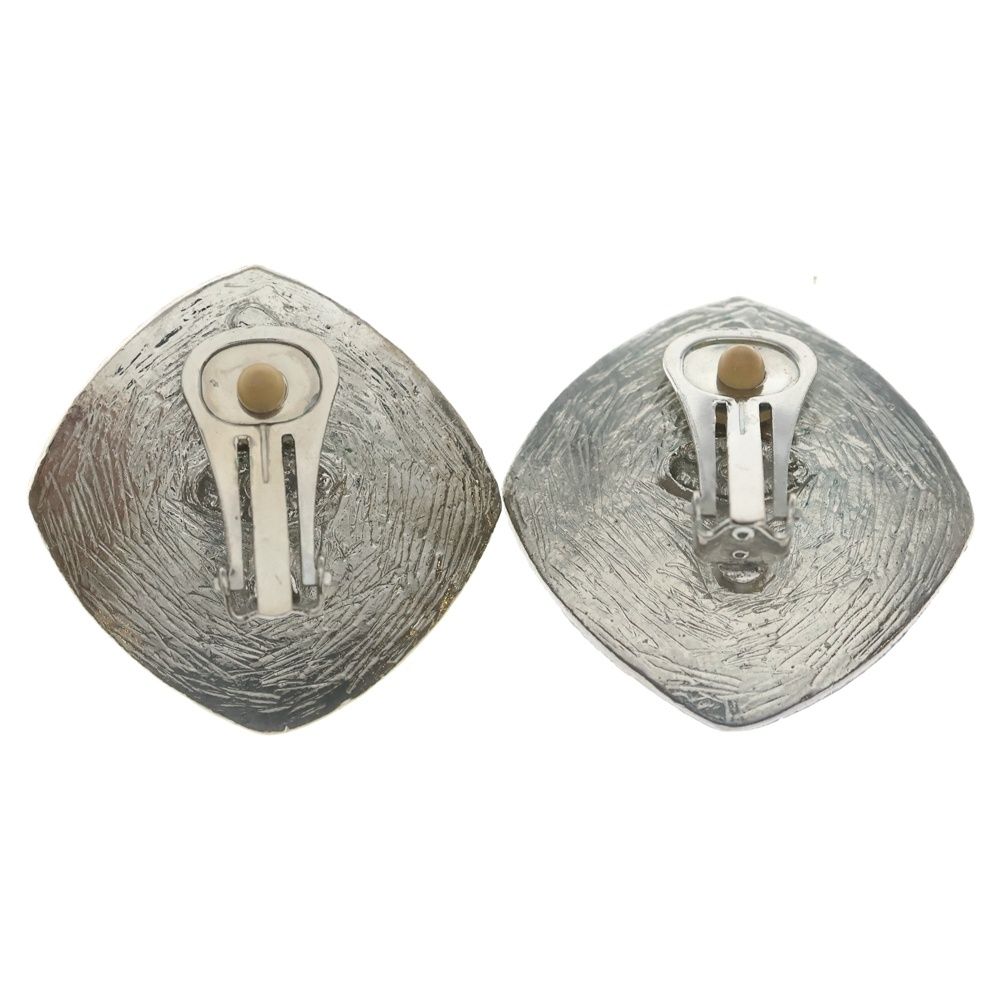 Chanel CC Logo Pearl Earrings Silver Brown — view 2