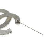 Chanel CC Logo Rhinestone Pin Badge Brooch Silver — view 6