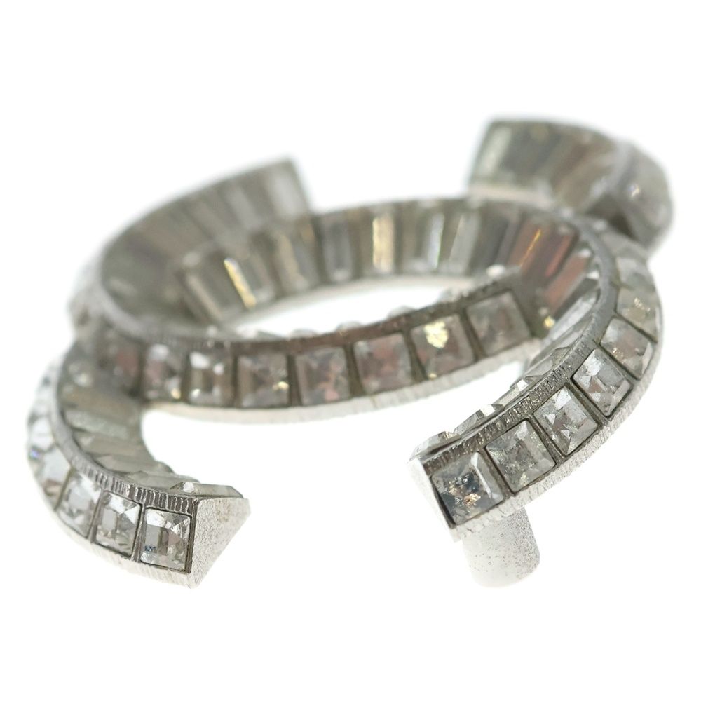 Chanel CC Logo Rhinestone Pin Badge Brooch Silver — view 3