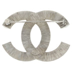 Chanel CC Logo Rhinestone Pin Badge Brooch Silver — view 2