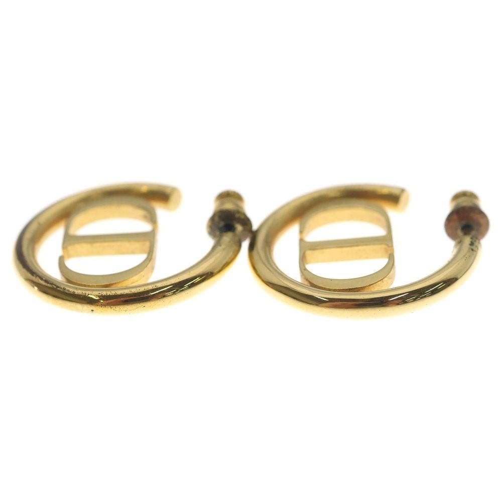 Dior CD Logo Montane Hoop Earrings Gold — view 3
