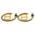 Dior CD Logo Montane Hoop Earrings Gold — view 3