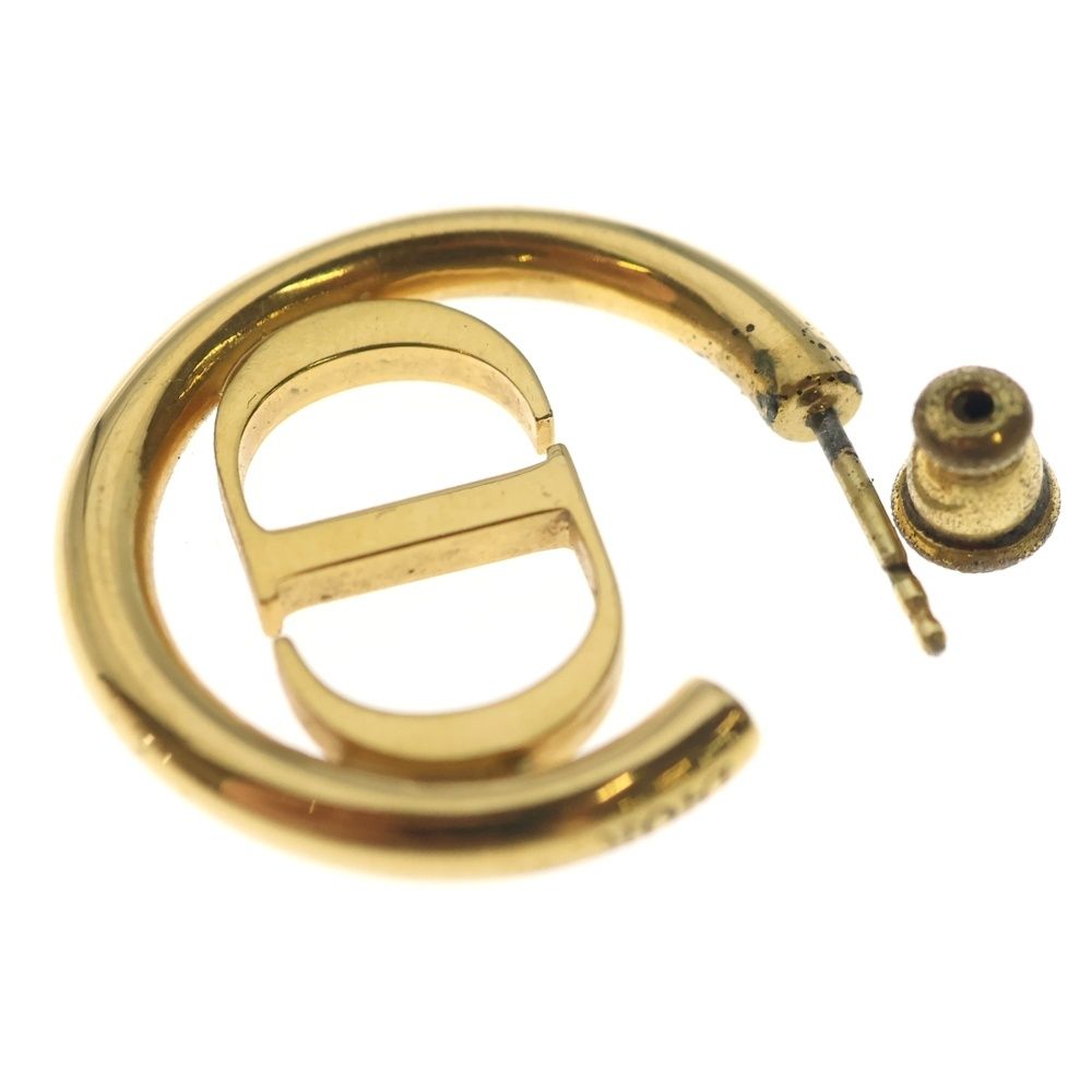 Dior CD Logo Montane Hoop Earrings Gold — view 6