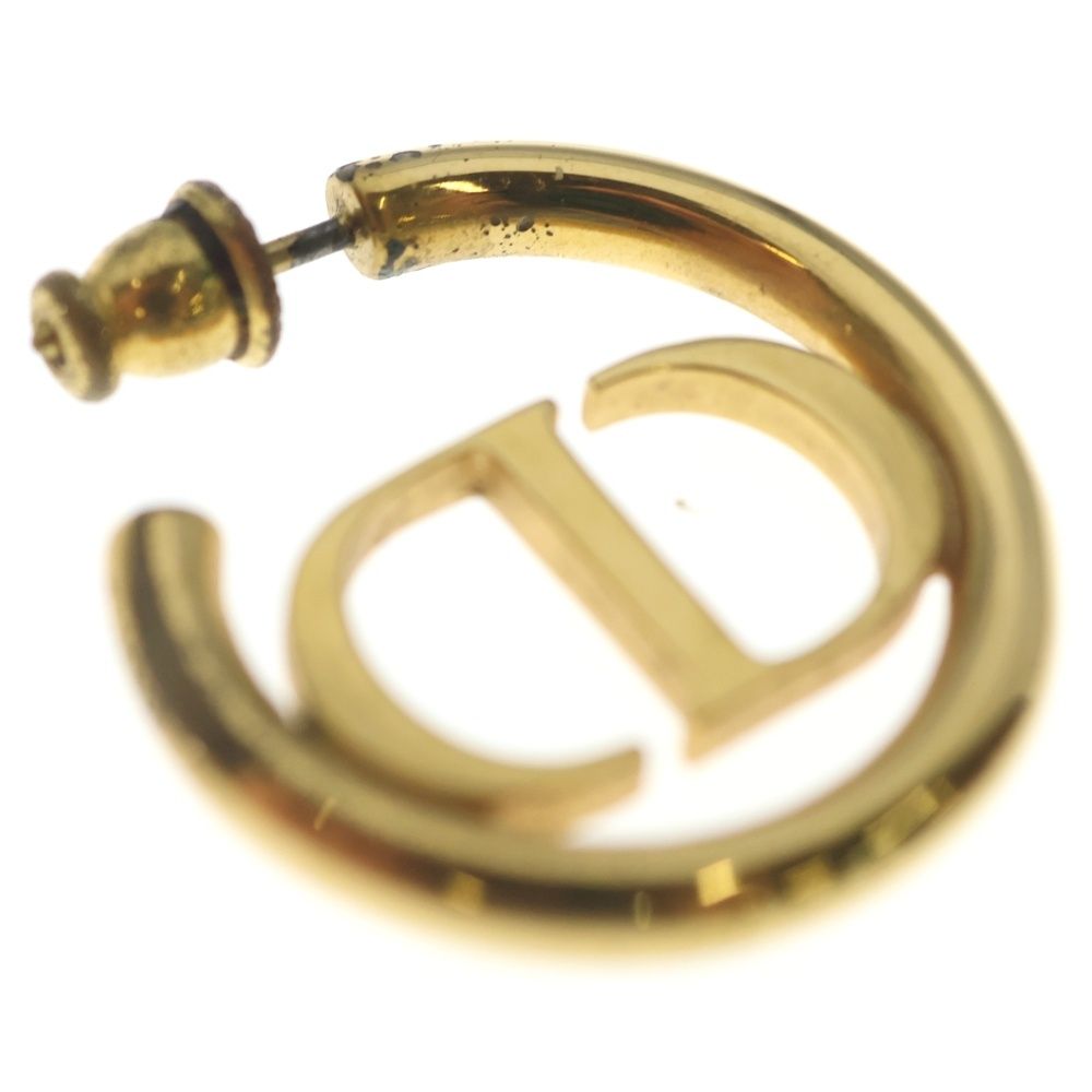 Dior CD Logo Montane Hoop Earrings Gold — view 5