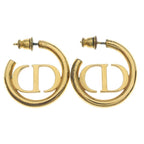 Dior CD Logo Montane Hoop Earrings Gold — view 2