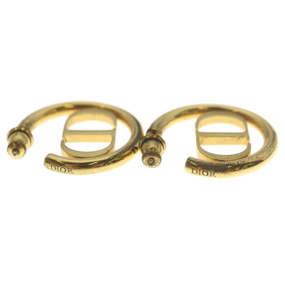 Dior CD Logo Montane Hoop Earrings Gold — view 4