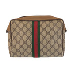 Gucci Vintage Sherry Line Beige GG Supreme Canvas Clutch — view 2