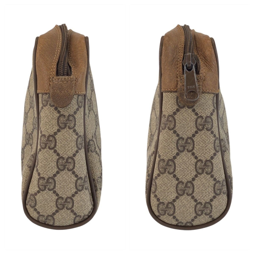 Gucci Vintage Sherry Line Beige GG Supreme Canvas Clutch — view 6