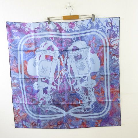 Hermes Scarf Carre 90 Silk Brides de Gala en Finesse Blue Purple — view 2