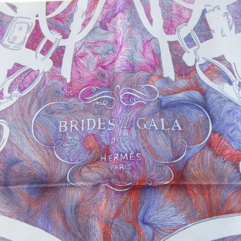 Hermes Scarf Carre 90 Silk Brides de Gala en Finesse Blue Purple — view 3