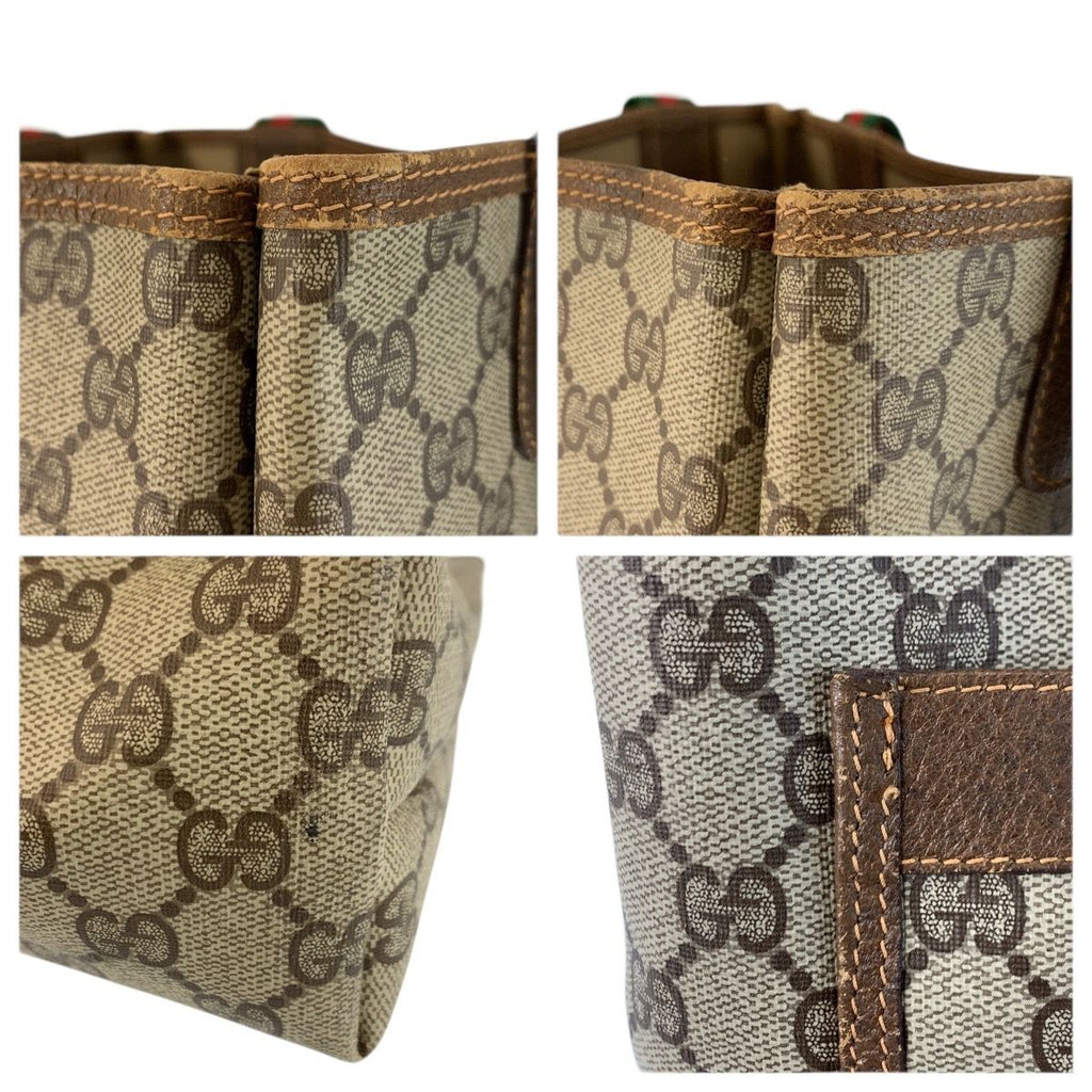 Gucci Vintage Sherry Line GG Supreme Canvas Tote Shoulder Bag — view 5