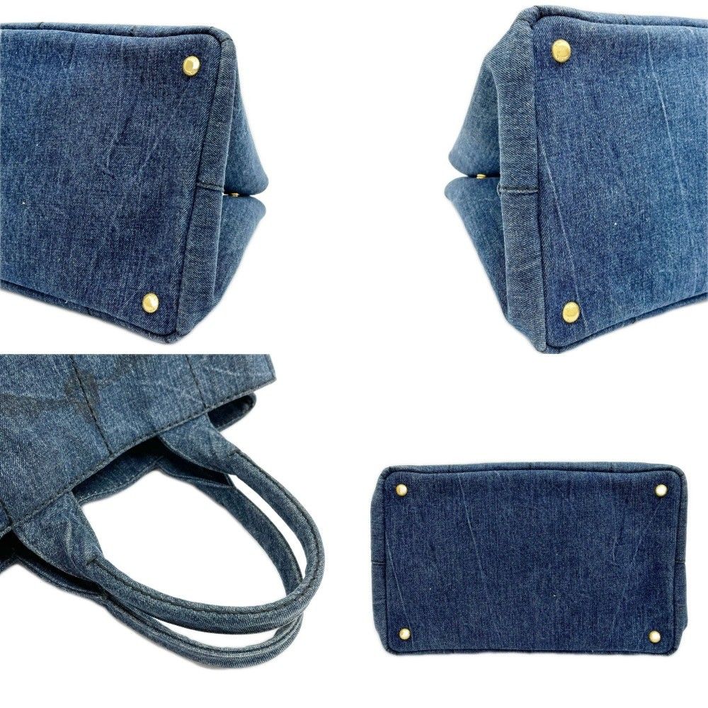 Prada Tote Canapa 158 Navy Denim — view 5