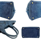 Prada Tote Canapa 158 Navy Denim — view 5