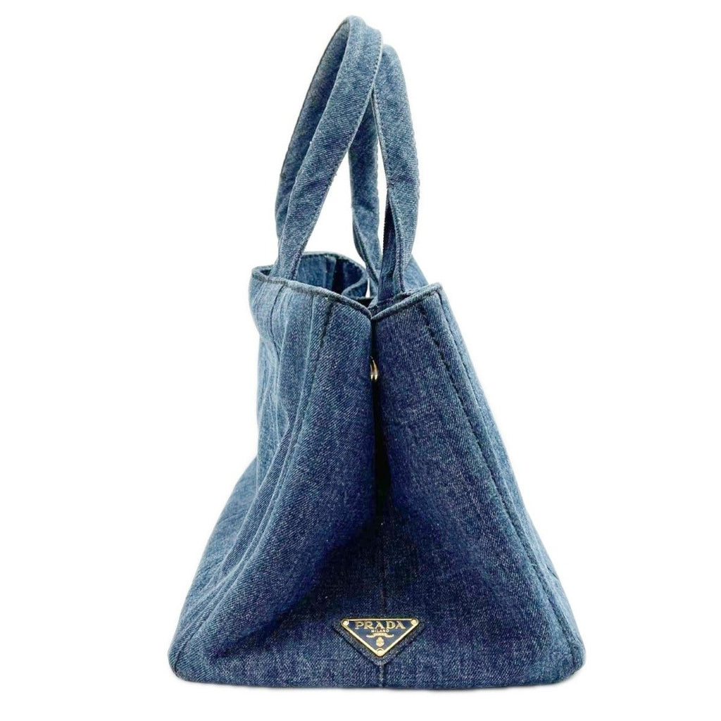 Prada Tote Canapa 158 Navy Denim — view 4