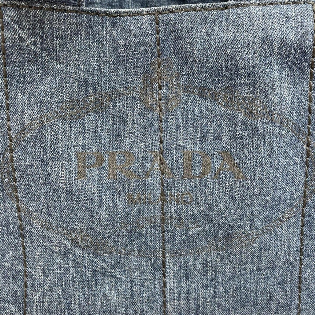 Prada Tote Canapa 158 Navy Denim — view 6