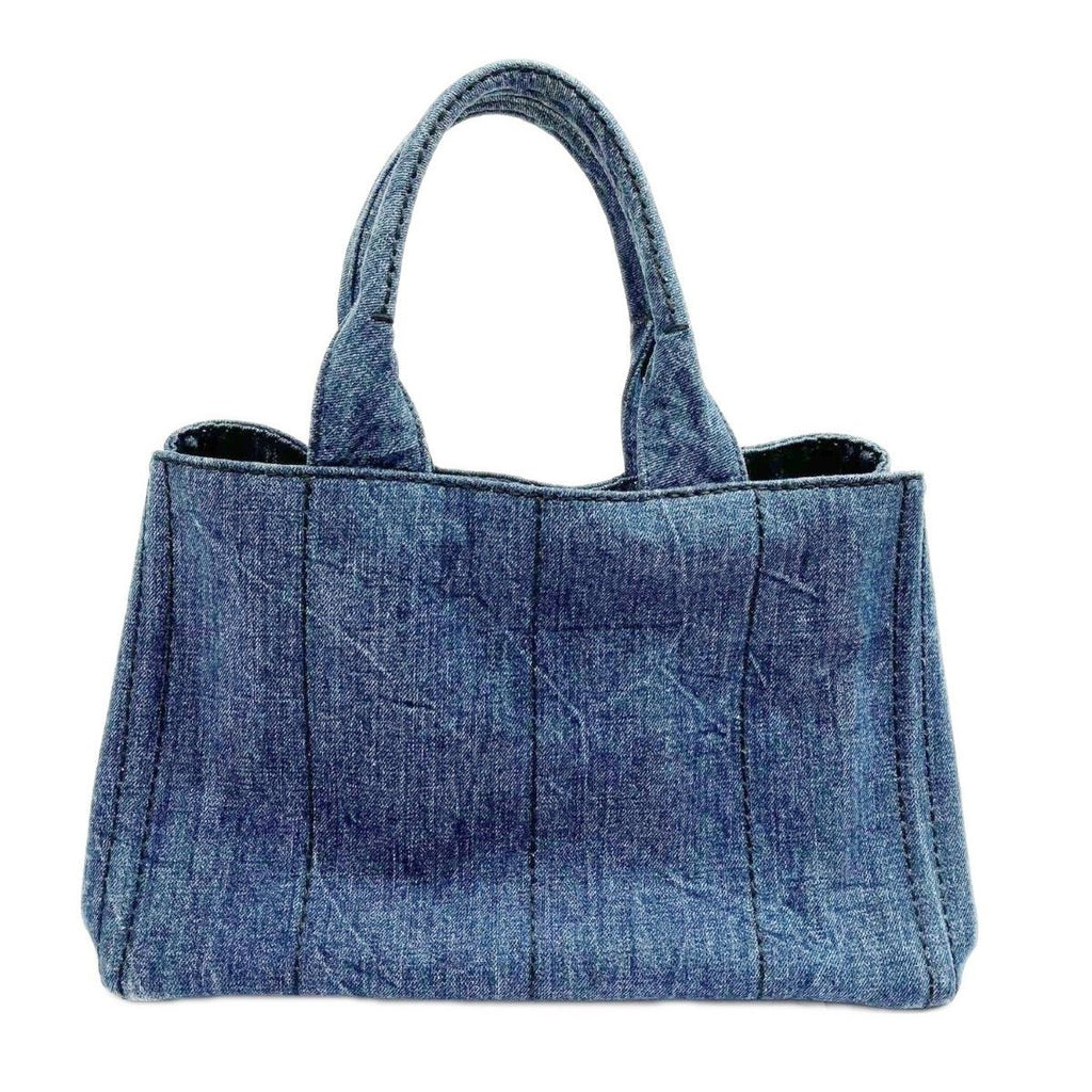 Prada Tote Canapa 158 Navy Denim — view 2