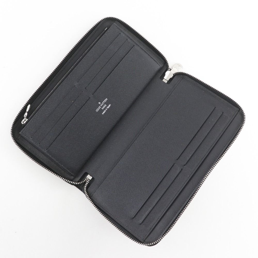 Louis Vuitton Zippy Organizer NM Taiga Noir Black Wallet — view 5