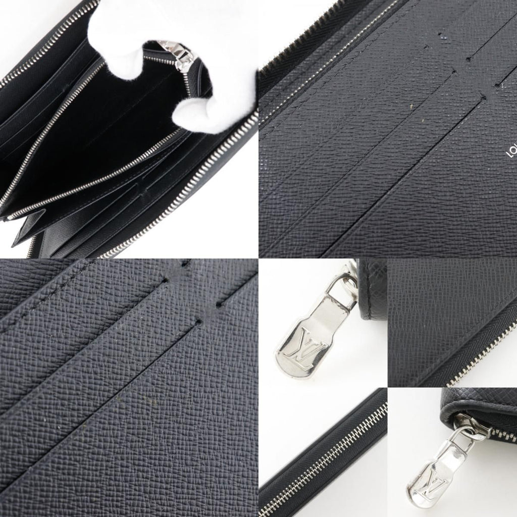 Louis Vuitton Zippy Organizer NM Taiga Noir Black Wallet — view 9