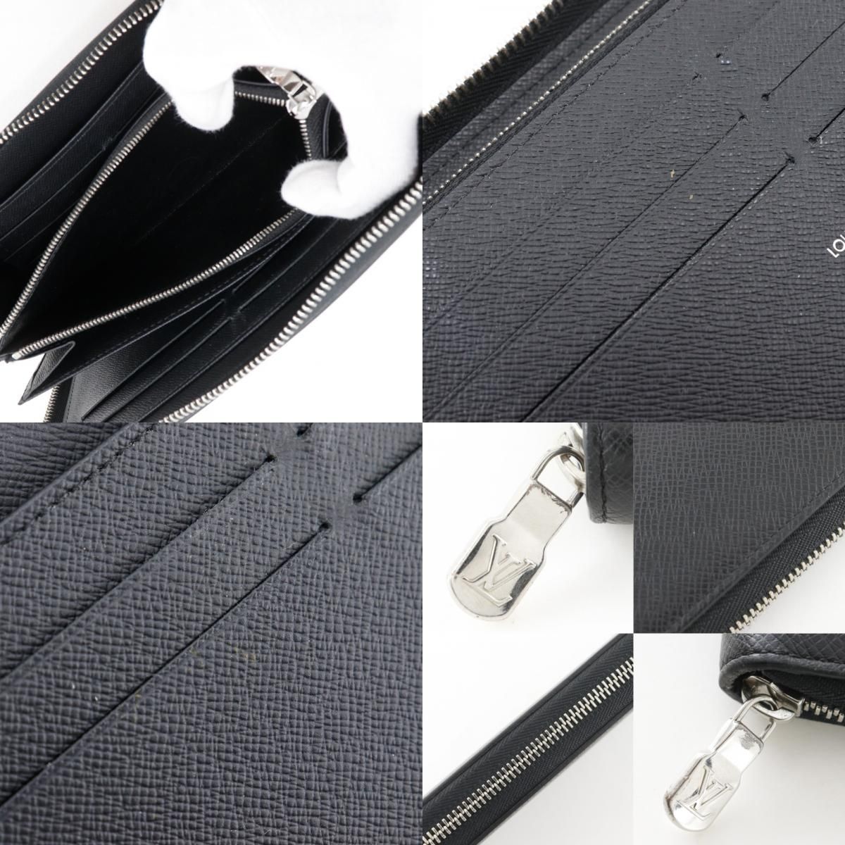 Louis Vuitton Zippy Organizer NM Taiga Noir Black Wallet — view 9