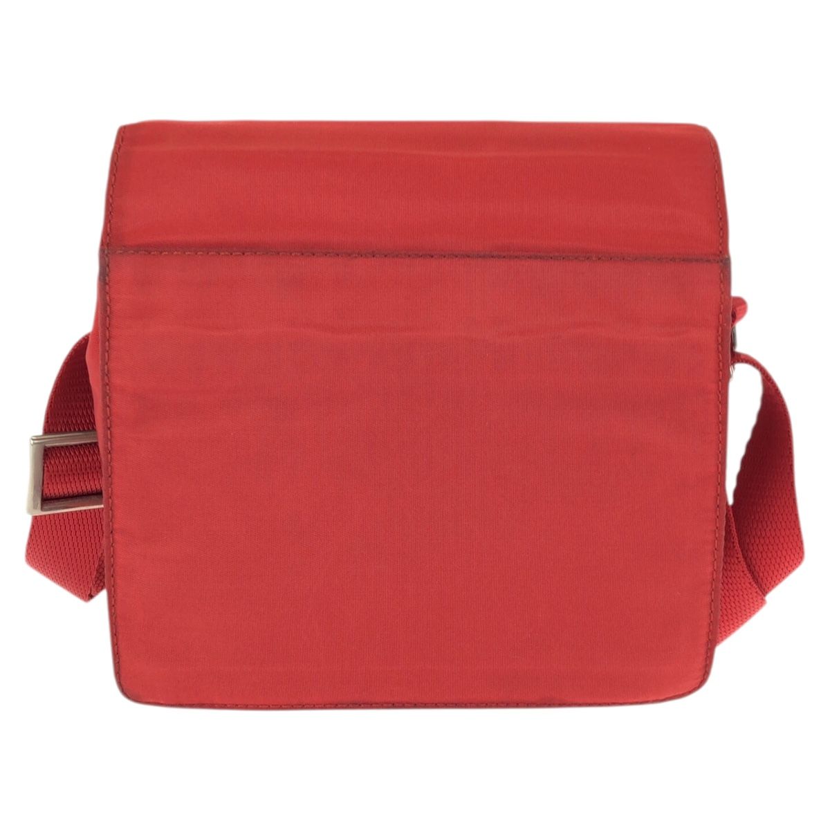 Prada Tessuto Red Silver Nylon Shoulder Bag Pochette — view 2
