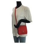 Prada Tessuto Red Silver Nylon Shoulder Bag Pochette — view 7