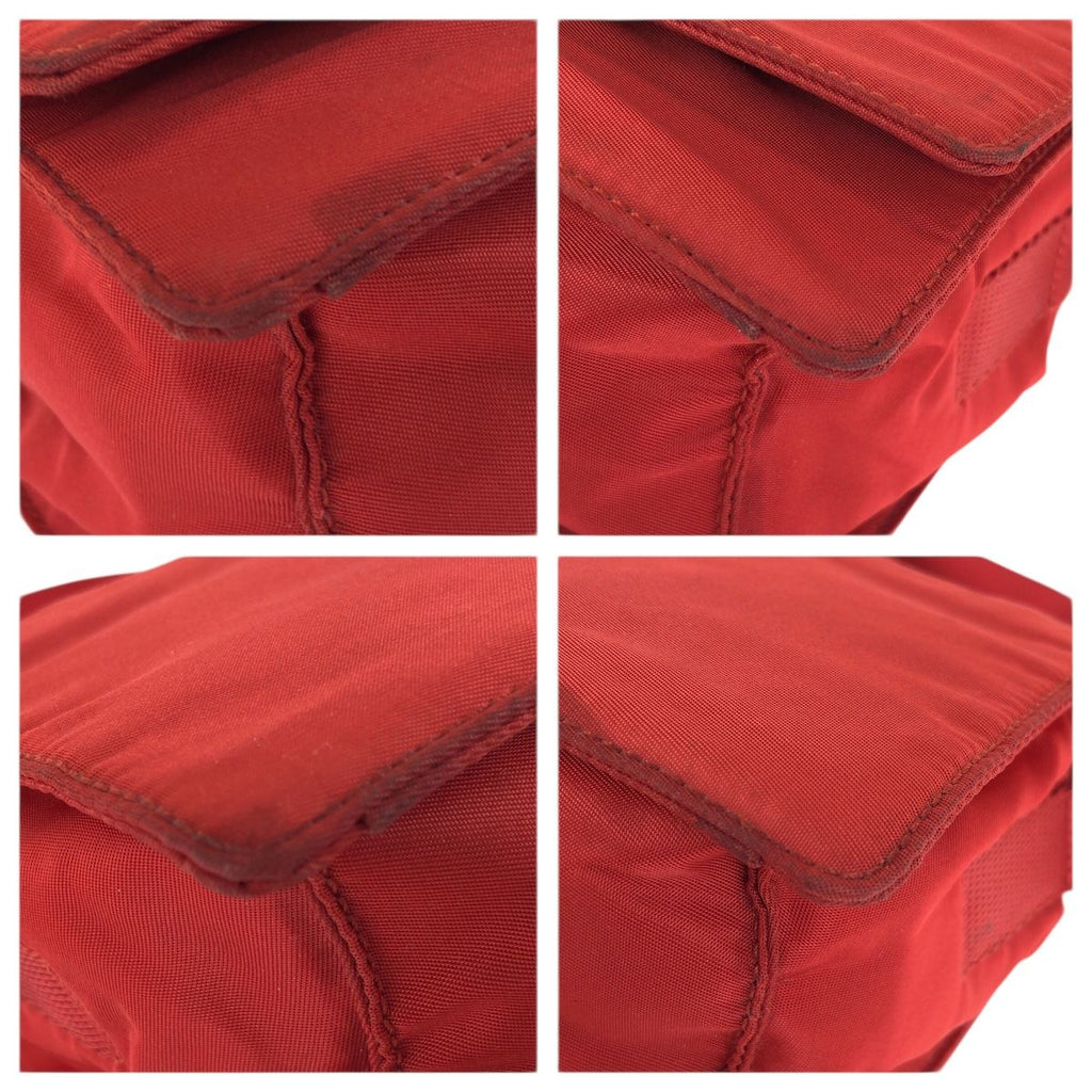 Prada Tessuto Red Silver Nylon Shoulder Bag Pochette — view 3