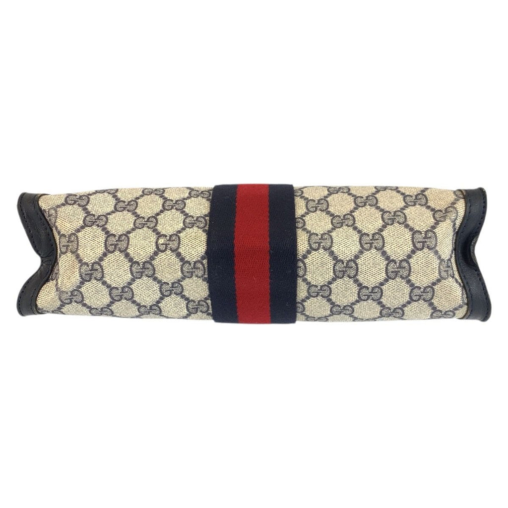 Gucci Vintage Sherry Line Gray GG Supreme Canvas 422 39 012 Clutch — view 9