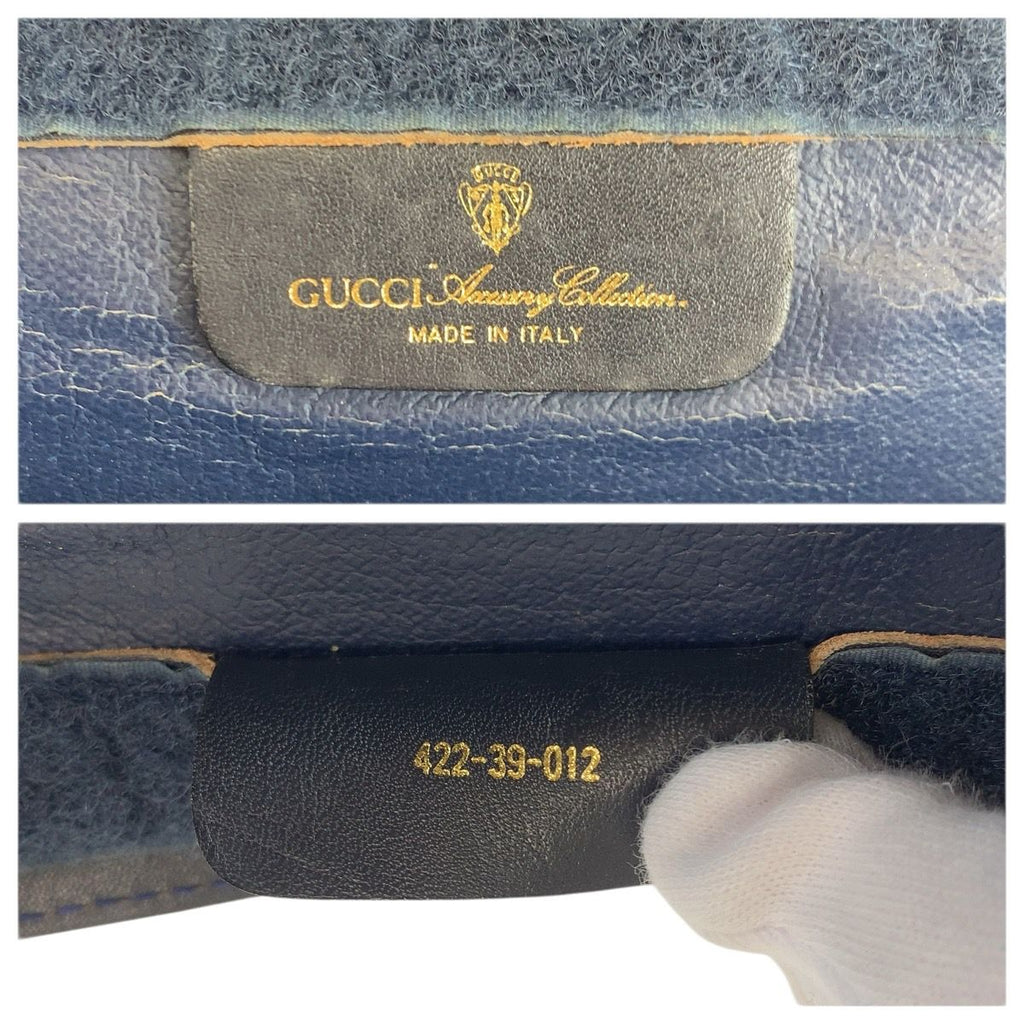 Gucci Vintage Sherry Line Gray GG Supreme Canvas 422 39 012 Clutch — view 3
