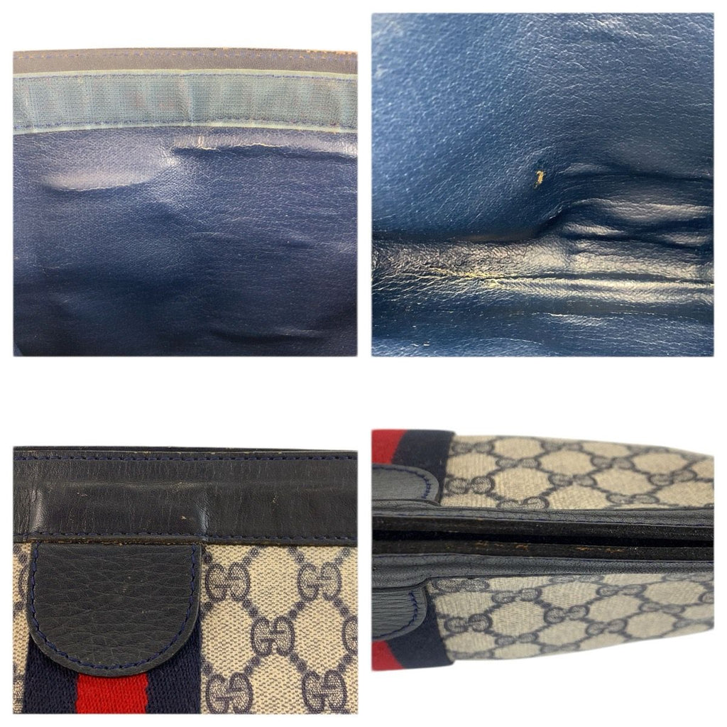 Gucci Vintage Sherry Line Gray GG Supreme Canvas 422 39 012 Clutch — view 6
