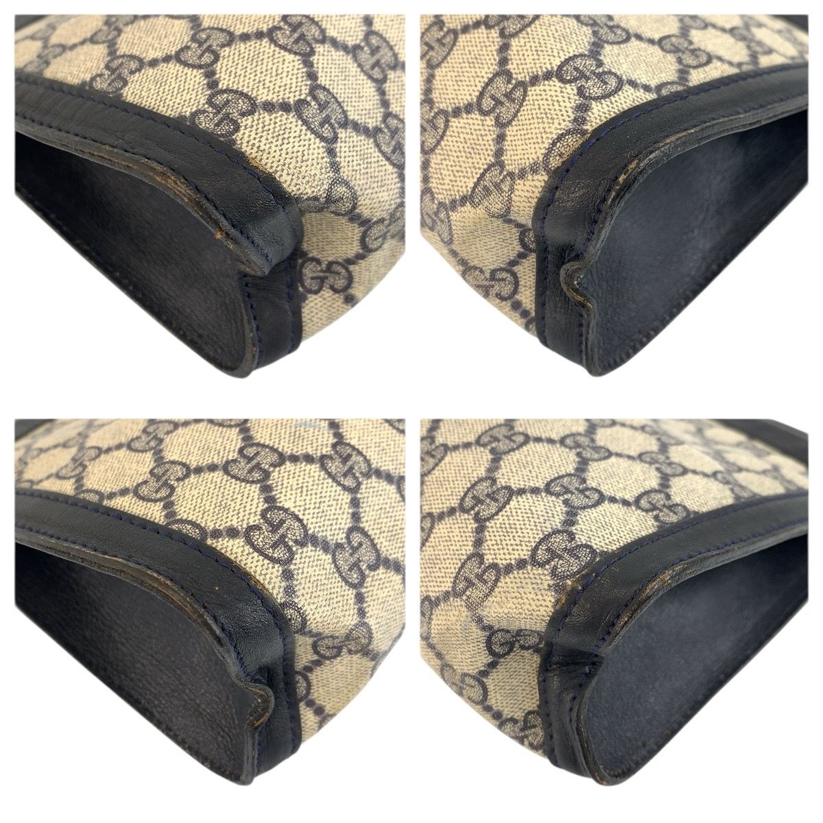 Gucci Vintage Sherry Line Gray GG Supreme Canvas 422 39 012 Clutch — view 4