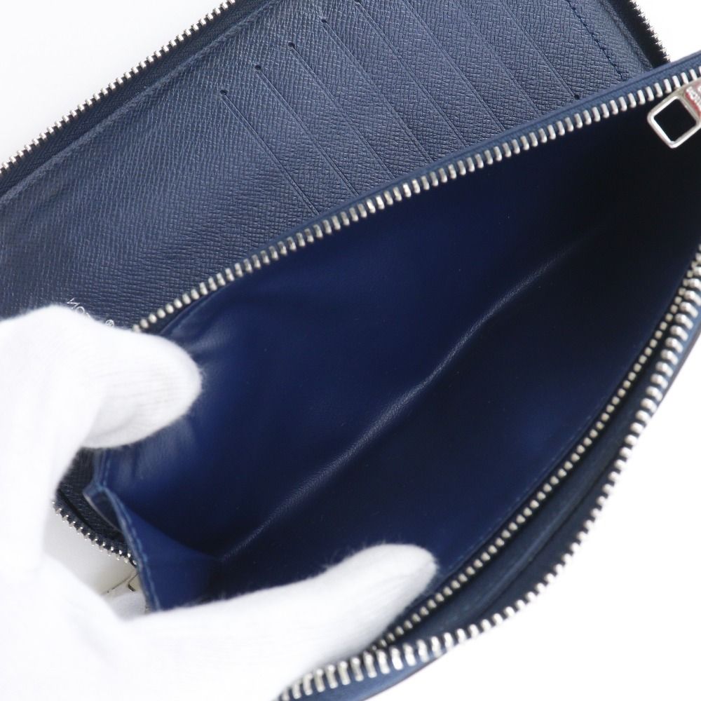 Louis Vuitton Zippy Wallet Vertical Taiga Ocean Navy — view 7