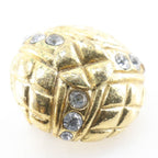 Chanel Quilted Vintage Gold Plated Rhinestone Earrings — view 7