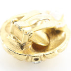 Chanel Quilted Vintage Gold Plated Rhinestone Earrings — view 6