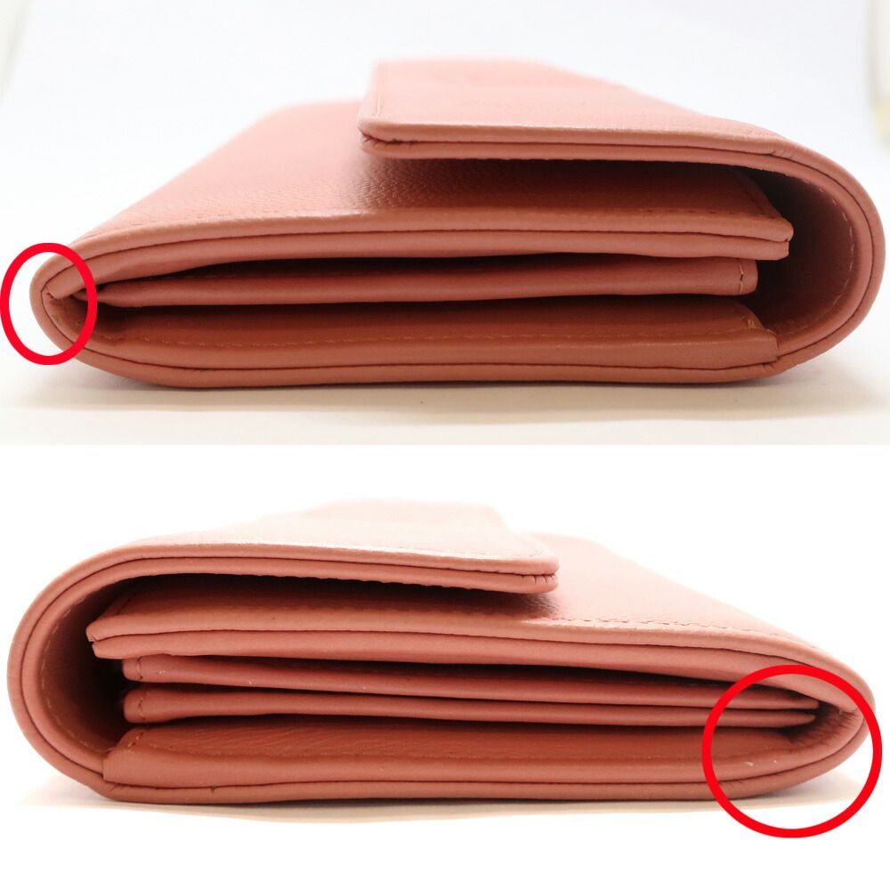 Chanel CC Logo Caviar Leather Pink Wallet — view 8