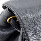 Chanel CC Logo Chain Backpack Caviar Leather Black — view 7
