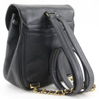 Chanel CC Logo Chain Backpack Caviar Leather Black — view 3